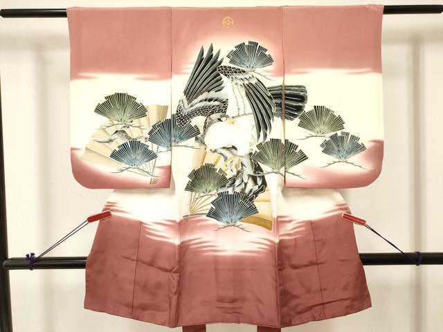 Kimono （For Girls） - 平和屋着物[]七五三　男の子　祝着　鷹　鷲　松文　暈し染め　金彩　逸品　DABC5283ma