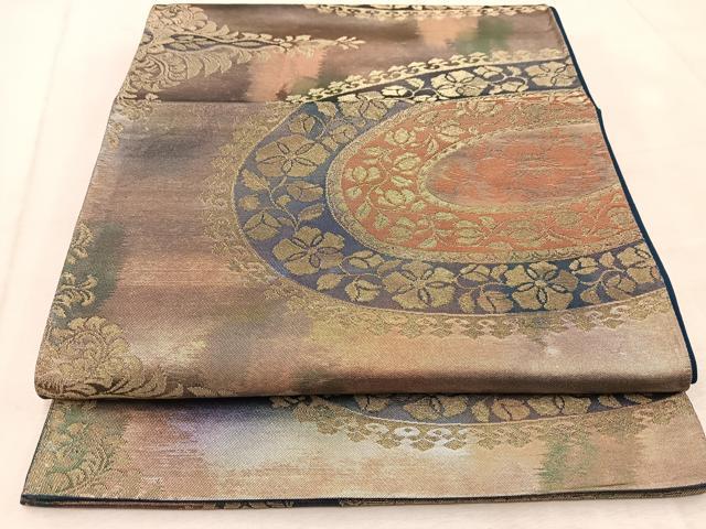 Rakuten - 平和屋着物◎六通柄袋帯 花丸文 金銀糸 引箔 正絹 逸品 BAAV4673yc