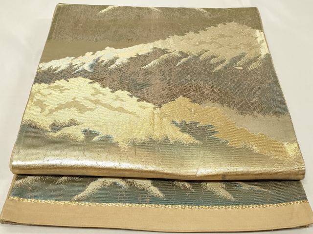 浴衣帯 - 平和屋着物◎六通柄袋帯　遠山風景文　金糸　正絹　逸品　CAAZ7733in