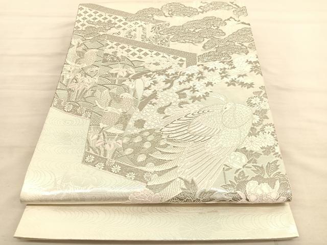 樂天商城 - 平和屋着物◎太鼓柄袋帯　王朝屏風小袖文様　プラチナ箔　正絹　逸品　BAAV3678hv