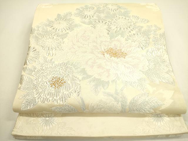 平和屋着物◎六通柄袋帯 唐織 牡丹 金銀糸 正絹 逸品 DAAX1664op
