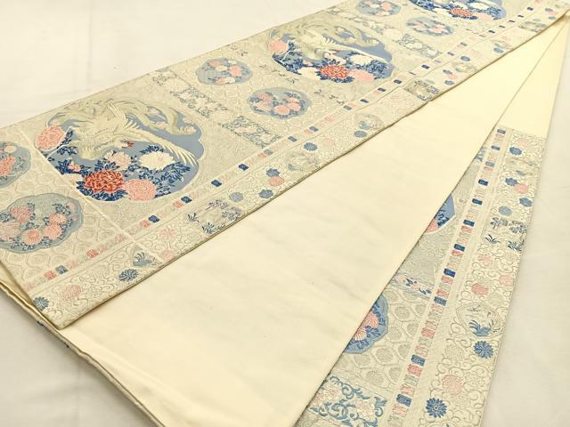 平和屋の平和屋着物◎六通柄袋帯 唐織 鳳凰花文 金銀糸 正絹 逸品 BAAU3255hj｜アングル3