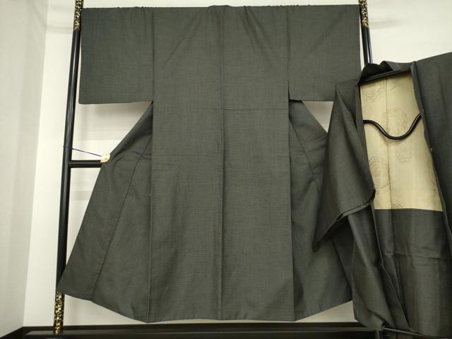 平和屋着物●男性　紬　アンサンブル　亀甲柄　大丸扱い　正絹　逸品　AABI6951ck