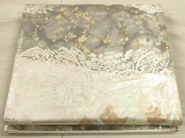 平和屋着物◎六通柄袋帯　道長正倉院花文　金銀糸　正絹　逸品　CAAU1336ft