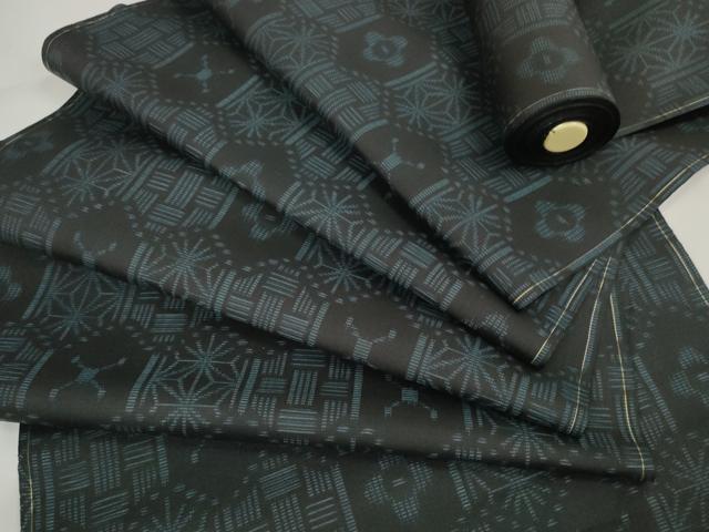 平和屋着物▼紬　反物　着尺　亀甲吉祥文　逸品　未使用　DAAW7725zzz