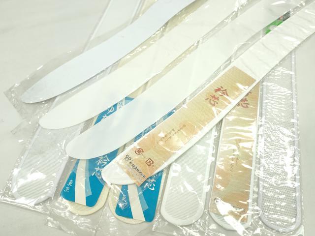 平和屋着物▼和装小物　衿芯まとめて10点　綸子　メッシュ　塩瀬　ポリ　一文字　弓型　長尺あり　長襦袢　着付け　未使用多数　CABF7478ju