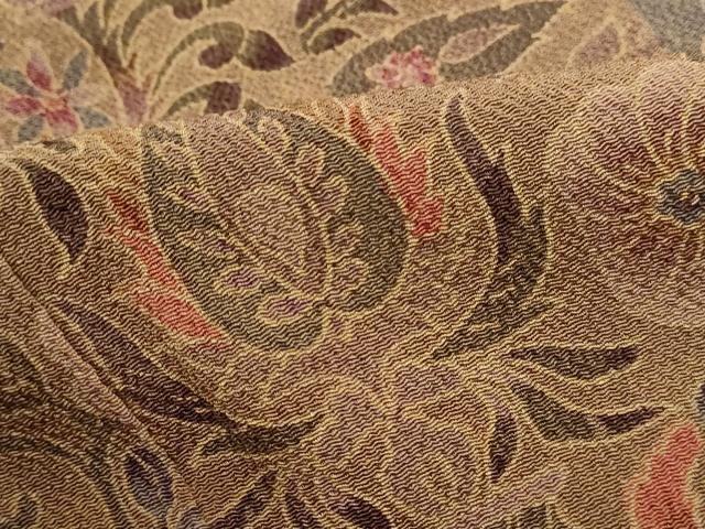 Kimono - 平和屋着物■上質な小紋　更紗花文　鬼しぼ縮緬　高島屋扱い　正絹　逸品　DABF4978qa