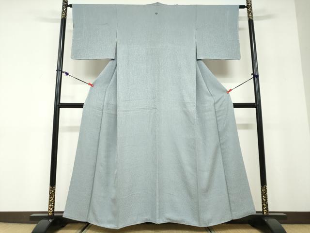 平和屋の平和屋着物●上質な色無地　霞地紋　湊鼠色　ほていや扱い　正絹　逸品　DABD9893ud｜アングル2