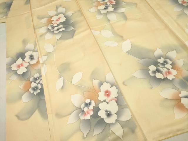 平和屋着物■上質な小紋　手描き　草花文　正絹　逸品　DABF0888ya