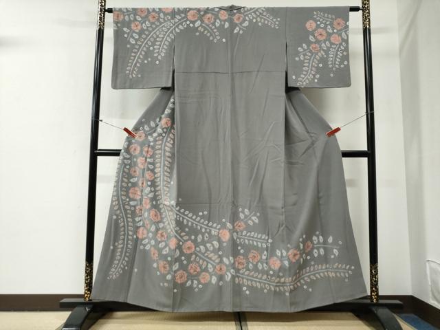 Full-Length Under-Kimono - 平和屋着物●訪問着　辻が花　絞り　正絹　逸品　CABG0671yc