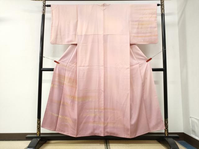 平和屋着物●人間国宝　福田喜三郎　訪問着　霞箔散らし　暈し染め　金彩　正絹　逸品　CABG0674yc