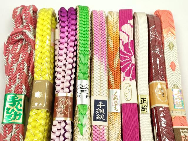 平和屋の平和屋着物●和装小物　帯締め10本セット　高麗組　唐組　丸組　礼装用　伊賀手組み紐　振袖用　金銀糸　逸品　未使用　CABF7545ju｜アングル2