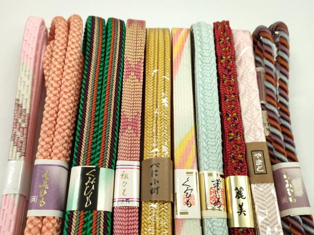 平和屋の平和屋着物●和装小物　帯締め10本セット　高麗組　冠組　江戸組紐　丸組　やまと誂製　銀糸　逸品　未使用　CABF7574ju｜アングル2