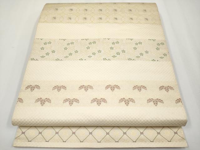 平和屋着物●全通柄　本袋帯　横段吉祥文　金糸　正絹　逸品　CABF2785tx