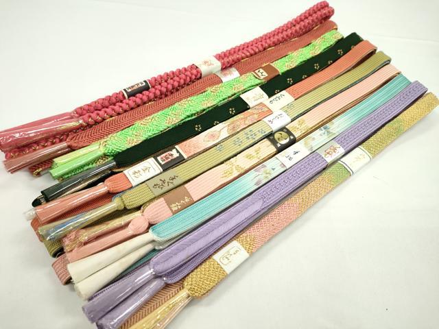 平和屋着物●和装小物 帯締め10本セット 高麗組 笹浪組 手描き 金糸 逸品 未使用 CA...