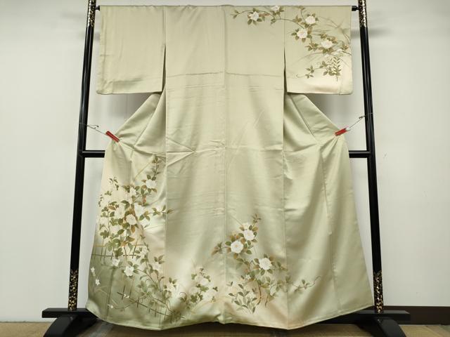 Kimono - 平和屋着物●訪問着　枝花文　暈し染め　金彩　鈴乃屋扱い　正絹　逸品　CABG5204ut