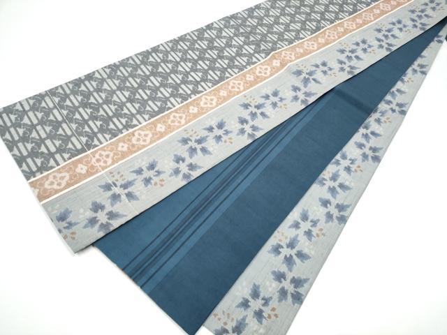平和屋着物●両面　全通柄袋帯　結城紬　結織苑　吉祥花文　正絹　逸品　CABG6283hy