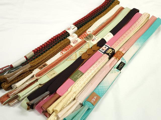 平和屋着物●和装小物 帯締め10本セット 組紐 高麗組 笹浪組 金糸 逸品 未使用 DABD...