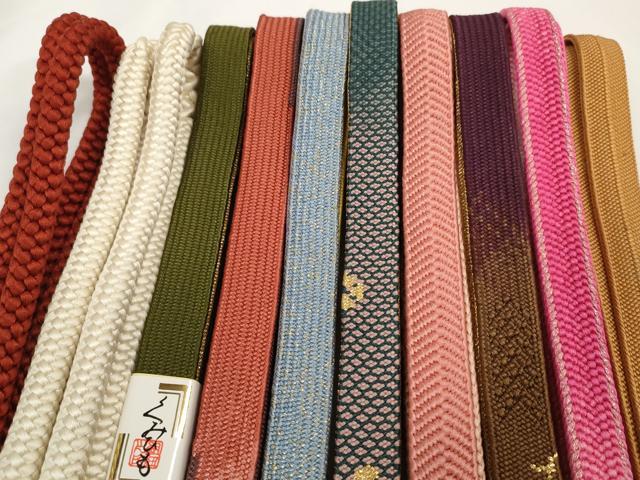 平和屋着物●和装小物 帯締め10本セット 手組紐 組紐 高麗組 笹浪組 金糸 逸品 未使...