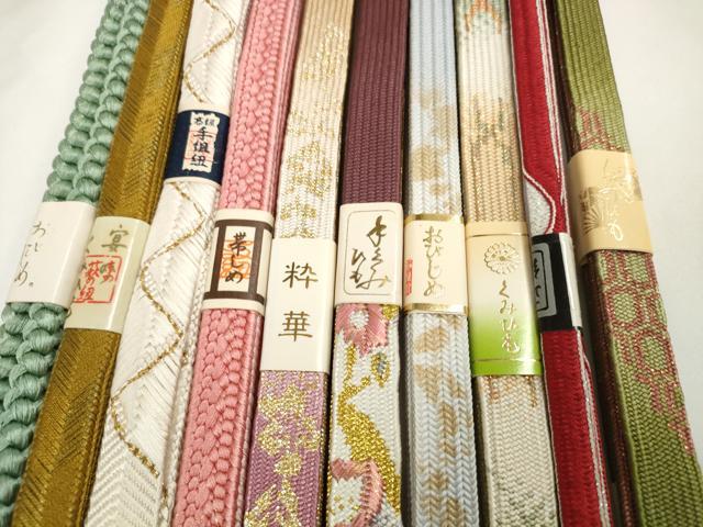 平和屋着物●和装小物　帯締め10本セット　礼装用　組紐　手描友禅　高麗組　笹浪組　大和組　金銀糸　逸品　未使用　DABD8137zzz
