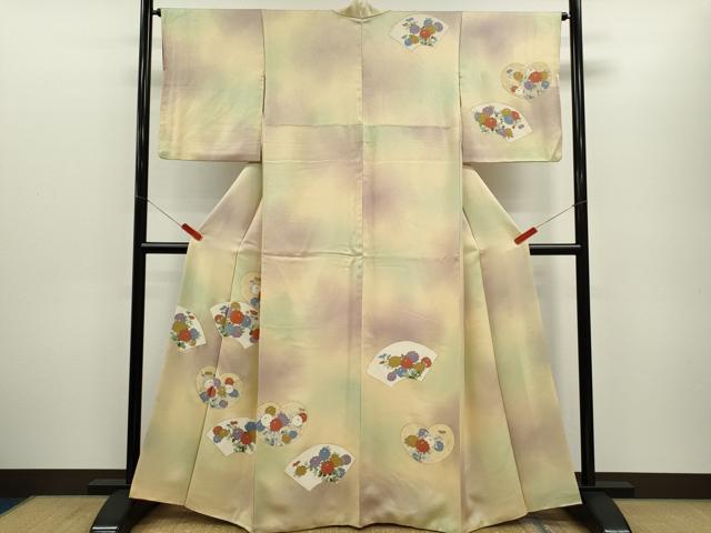 平和屋着物○訪問着 竹屋町刺繍 総刺繍 鶴 金糸 正絹 逸品 BAAT8727hv