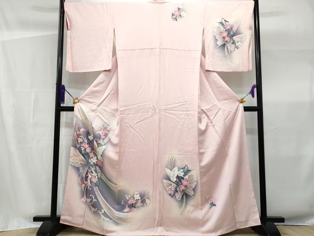 平和屋着物■訪問着 舞蝶枝花文 暈し染め 金彩 やまと誂製 正絹 逸品 CABG4959fb