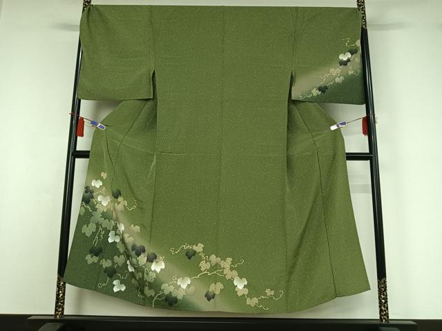 Kimono - 平和屋着物▽男性　訪問着　単衣　唐草文　暈し染め　キングサイズ　正絹　逸品　AABI4669jh