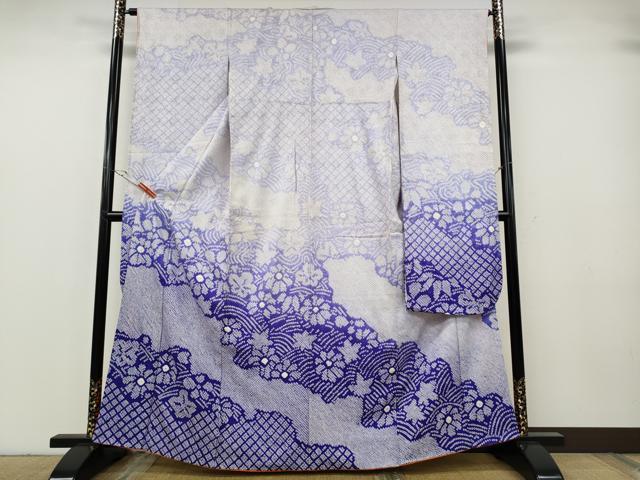 平和屋着物●豪華振袖　総絞り　草花文　暈し染め　正絹　逸品　CABG5248ut