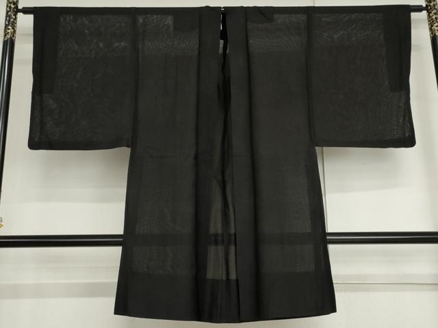 Rakuten - 平和屋着物▽男性　長羽織　スリーシーズン　春夏秋　塵除け　黒地　正絹　逸品　AABI6164cs