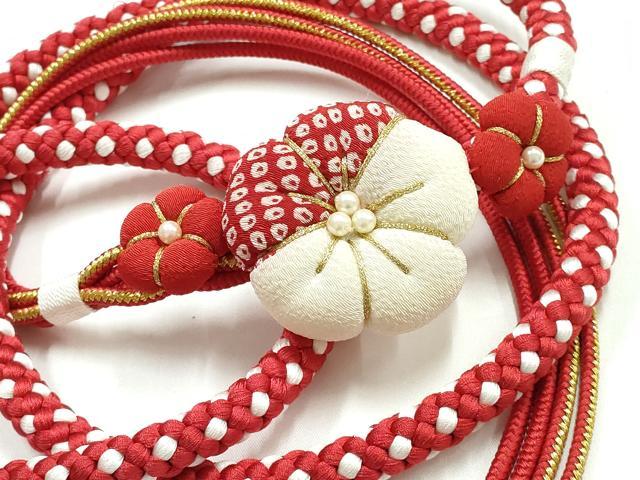 Other - 平和屋着物●和装小物　振袖用帯締め　装飾　ちりめん細工　パール　金糸　逸品　AABJ1044ay