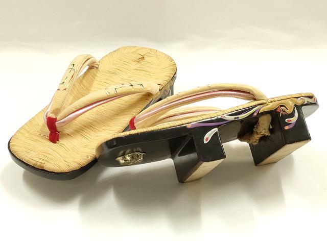 平和屋着物●和装小物　下駄　畳表　飛鳥　金彩　逸品　AABI2304ay