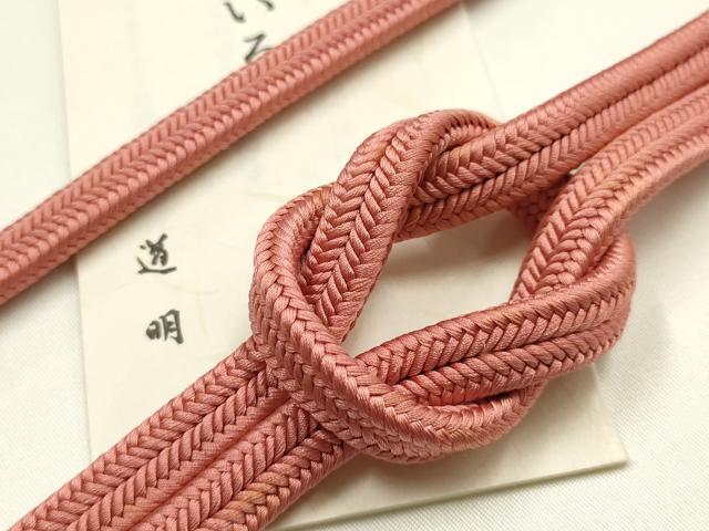 平和屋着物●極上　有職組紐道明　帯締め　冠組　甚三紅色　宮内庁御用　国立博物館...