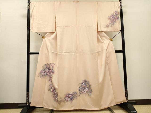 平和屋着物▼訪問着　手描き　枝花　正絹　逸品　DABF2783fe