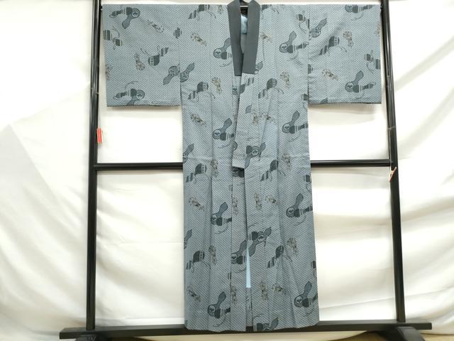 平和屋着物■男性　長襦袢　無双仕立て　瓢箪桐文　正絹　逸品　DABF9397qa