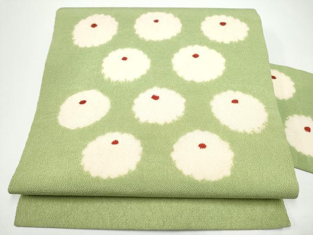 Rakuten - 平和屋着物●九寸名古屋帯　菊　鬼しぼ縮緬　正絹　逸品　CABG8816hy