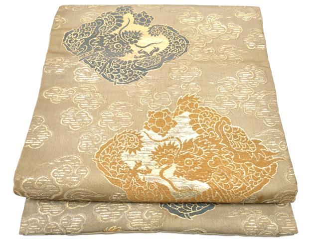 平和屋の平和屋着物●アンティーク　大正ロマン　つけ帯　雲龍　金糸　正絹　逸品　CABG6142hy｜アングル2
