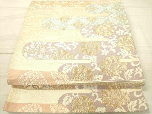 平和屋着物◎六通柄袋帯 霞取り花唐草文 金糸 逸品 DAAI3641tw 平和屋着物◎六通柄袋帯 霞取り花唐草文 金糸 逸品 DAAI3641tw