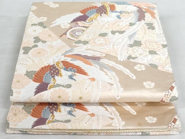 平和屋着物◎六通柄袋帯　唐織　鳳凰花文　金糸　正絹　逸品　AAAS5003cx