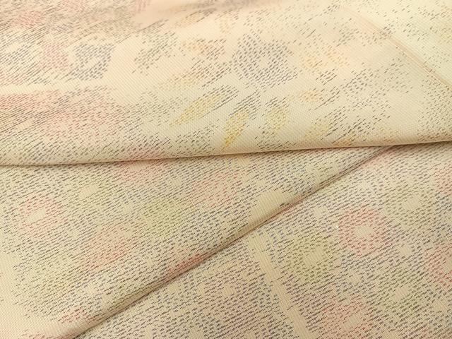 平和屋着物●本場大島紬　白大島　亀甲花文　正絹　逸品　AABA8882ph