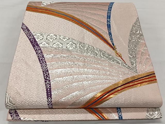 平和屋着物◎六通柄袋帯　唐織　吉祥花文　金銀糸　正絹　逸品　CAAT8712kb