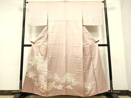 平和屋着物■訪問着 風景草花文 暈し染め 金彩 正絹 逸品 DAAK7062yyy 平和屋着物■訪問着 風景草花文 暈し染め 金彩 正絹 逸品 DAAK7062yyy