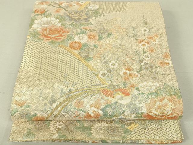 Women's Clothing - 平和屋着物◎佐賀錦　六通柄袋帯　宝珠　九百錦　花鳥文　金糸　正絹　逸品　DAAT4999qp