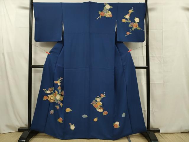 平和屋着物■訪問着 刺繍 草花文 柄杓 金彩 正絹 逸品 DABG1704ya