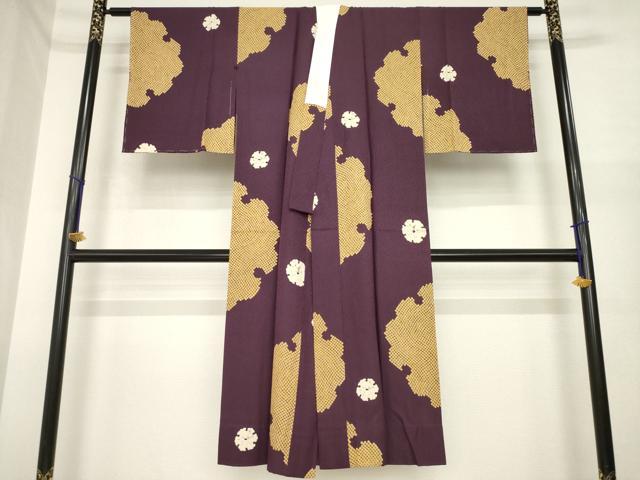 平和屋着物●長襦袢　無双仕立て　雪輪文　正絹　逸品　未使用　AABI6909ck