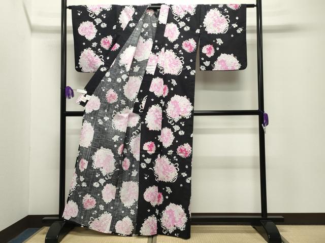 平和屋着物∴夏物 松田聖子 SEIKOMATSUDA 浴衣 ハート リボン 草花文 金彩 綿 逸品 ...