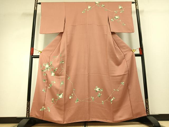 平和屋着物■訪問着　枝花文　正絹　逸品　AABG1919fy
