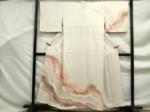 平和屋着物■訪問着 絞り 刺繍 道長小花文 金彩 正絹 逸品 DABF9249qa