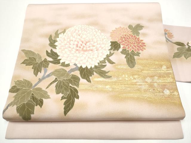 Rakuten - 平和屋着物●塩瀬　九寸名古屋帯　枝菊文　金彩　正絹　逸品　CABH4803hy