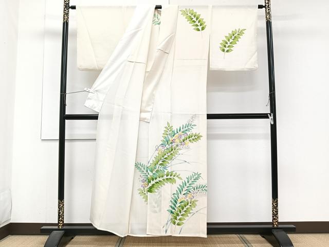 平和屋の平和屋着物＊夏物　訪問着　絽　枝草花文　金彩　正絹　逸品　CABJ4281xi｜アングル2