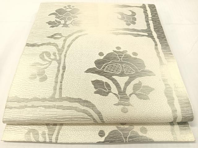 平和屋着物●本場筑前博多織　八寸名古屋帯　更紗吉祥文　正絹　逸品　CABH4497vp